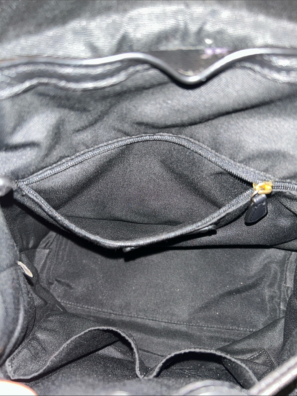 101 Dalmatian Coach Black Leather Backpack with Lavender & Floral Print - Picture 7 of 16